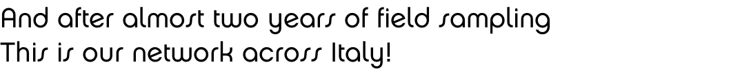 And after almost two years of field sampling This is our network across Italy!